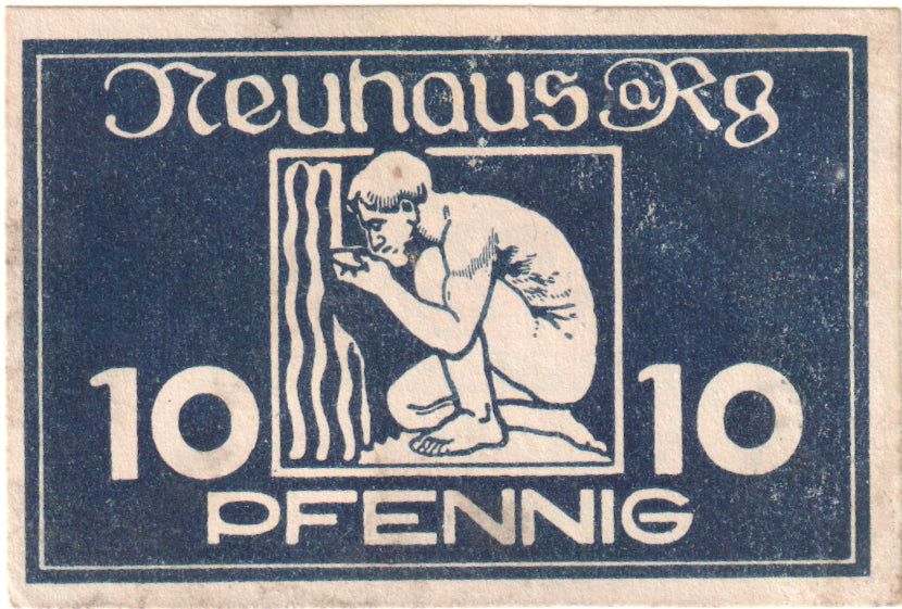 Geldschein, Deutschland, Neuhaus am Rennweg Gemeinde, 10 Pfennig, personnage 1