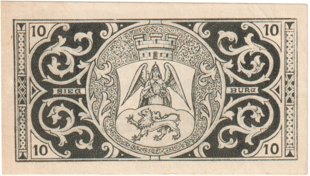 Geldschein, Deutschland, Siegburg, 10 Pfennig, Ecusson 1, 1921, 1921-03-20, UNZ