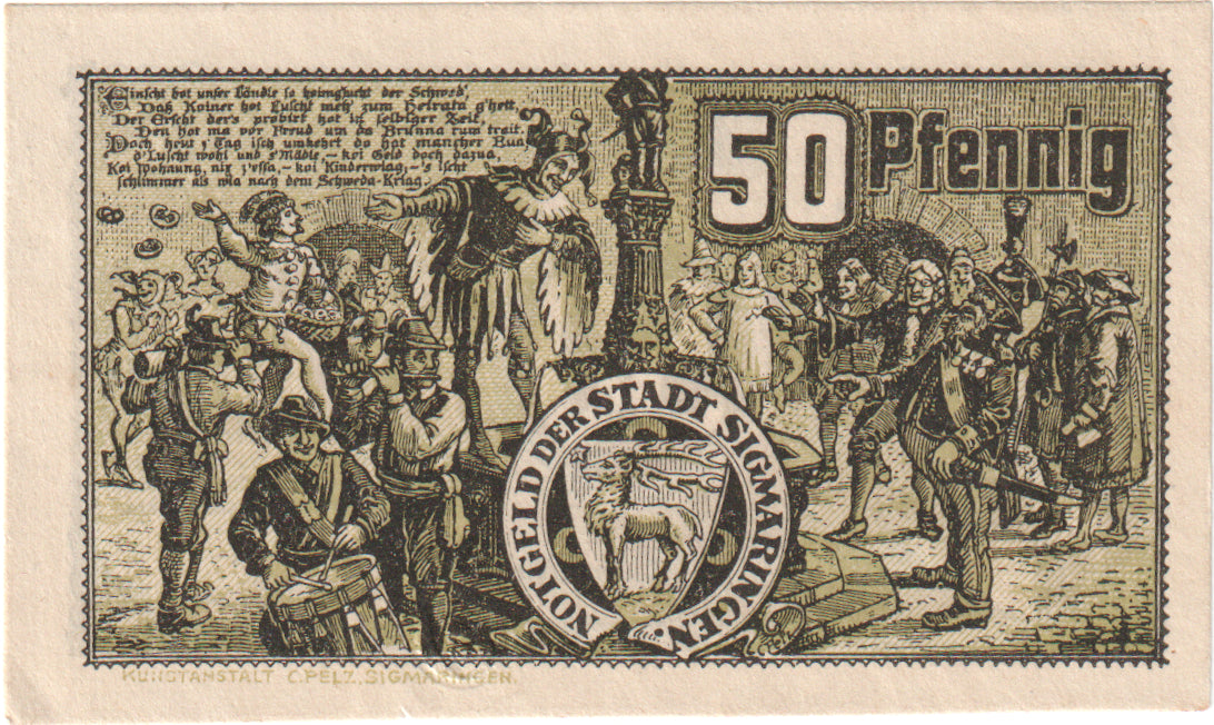 Banconote, Germania, 50 Pfennig, personnage, 1918, 1918-09-01, SPL, Mehl:S75.1