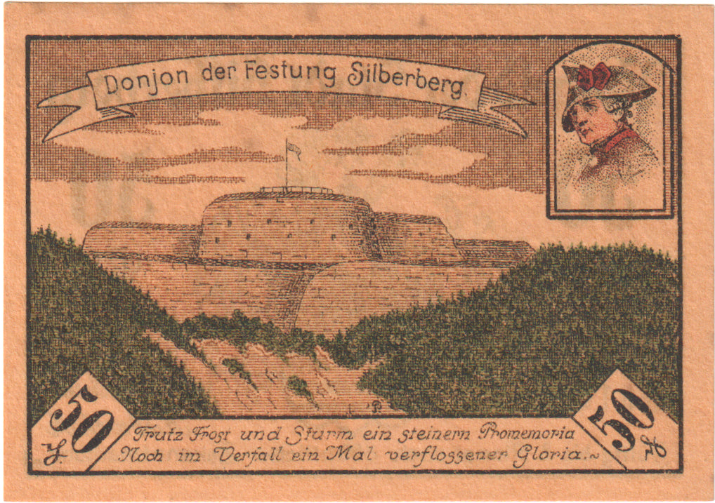 Geldschein, Deutschland, Silberberg, 50 Pfennig, paysage, 1921, 1921-10-01, UNZ