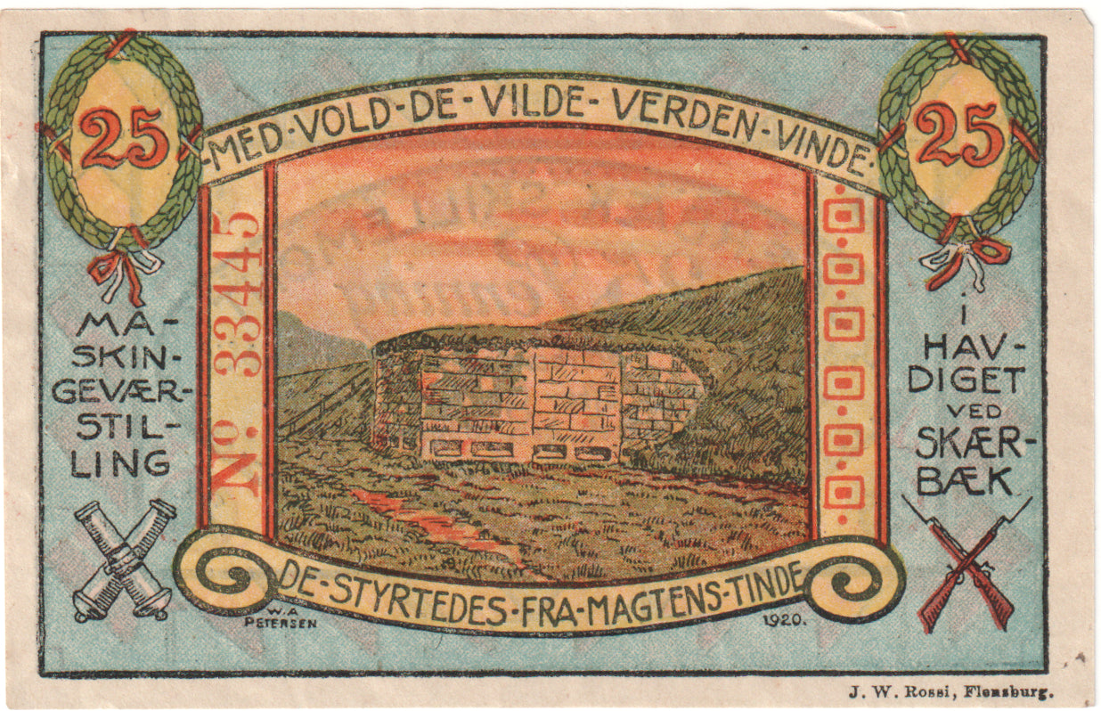 Banconote, Germania, Scherrebeck Gemeinde, 25 Pfennig, mur, 1920, 1920-04-10