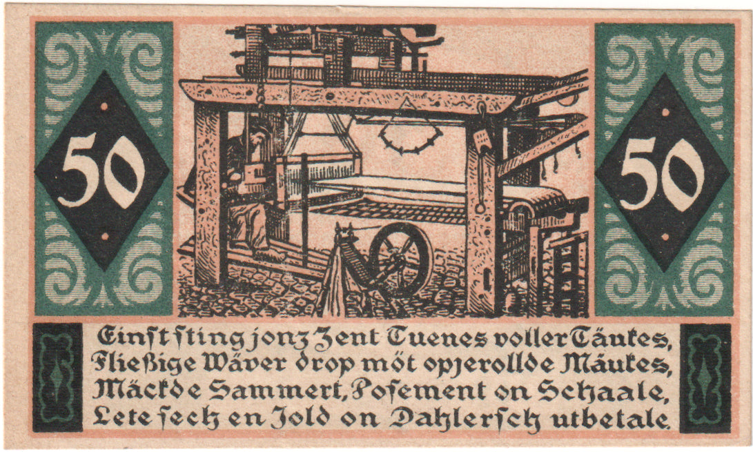 Geldschein, Deutschland, St Tönis, 50 Pfennig, métier, 1920, 1920-11-05, UNZ