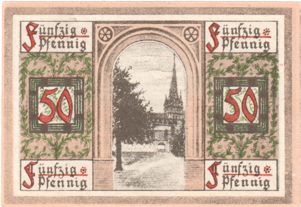 Banknot, Niemcy, Oberlind Gemeinde, 50 Pfennig, Batiment, 1919, UNC(60-62)
