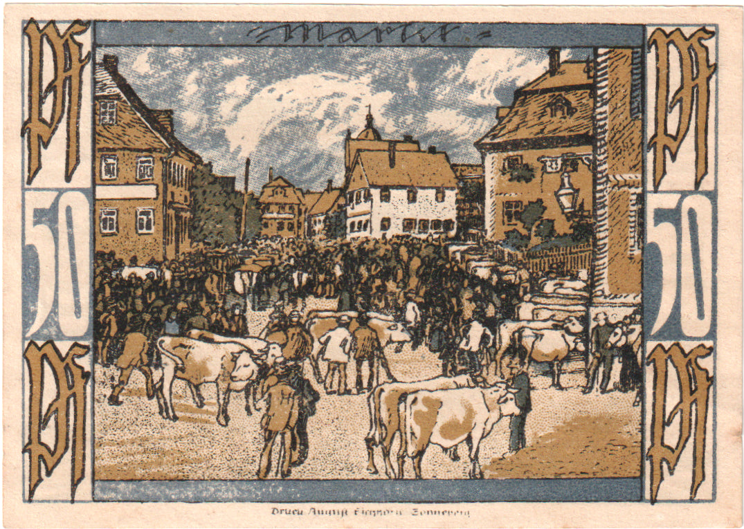 Geldschein, Deutschland, Oberlind Gemeinde, 50 Pfennig, paysage 2, 1921, UNZ-