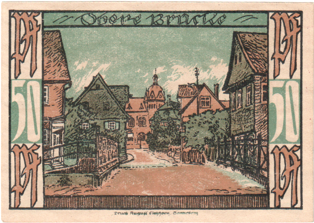 Banknot, Niemcy, Oberlind Gemeinde, 50 Pfennig, paysage 8, 1921, UNC(63)