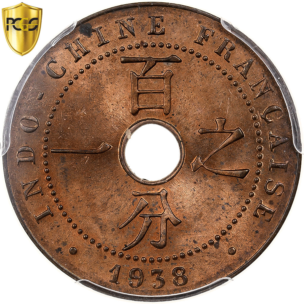 French Indochina, Cent, 1938, Paris, Bronze, PCGS, MS64RD, Lecompte:99, KM:12.1