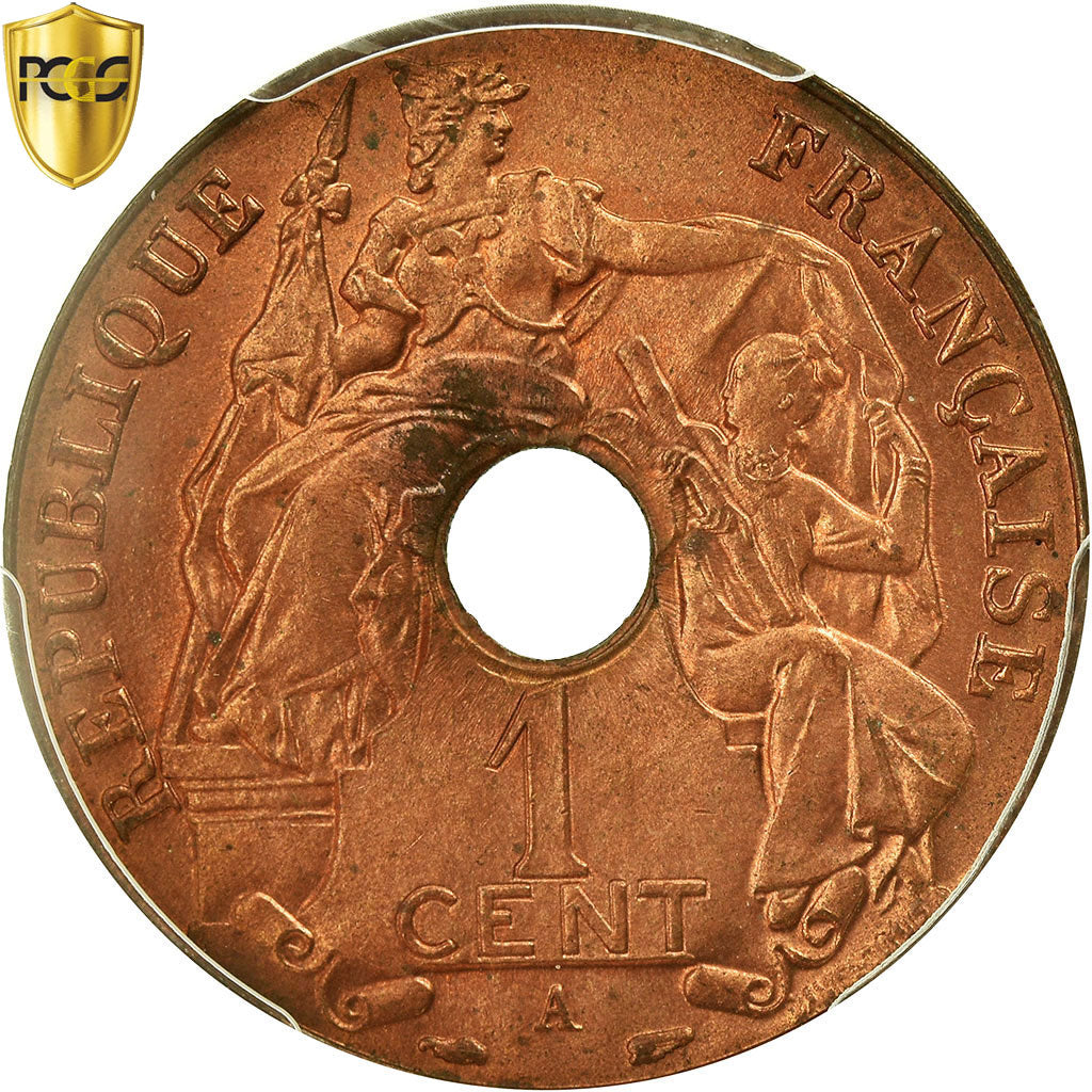 French Indochina, Cent, 1938, Paris, Bronze, PCGS, MS65RD, Lecompte:99, KM:12.1