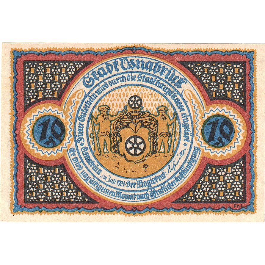 Geldschein, Deutschland, Osnabruck, 10 Pfennig, maison 2, 1921, UNZ-