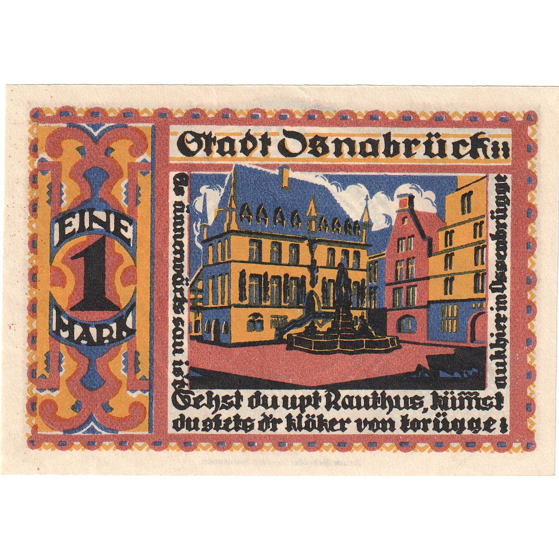Deutschland, Osnabruck, 1 Mark, UNZ-