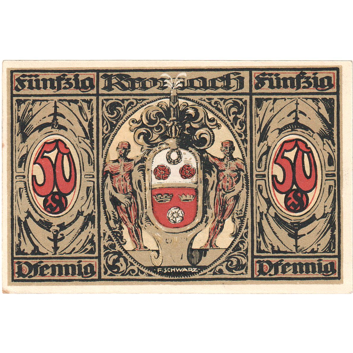 Banconote, Germania, Kronach, 50 Pfennig, paysage, 1921, FDS, Mehl:747.1