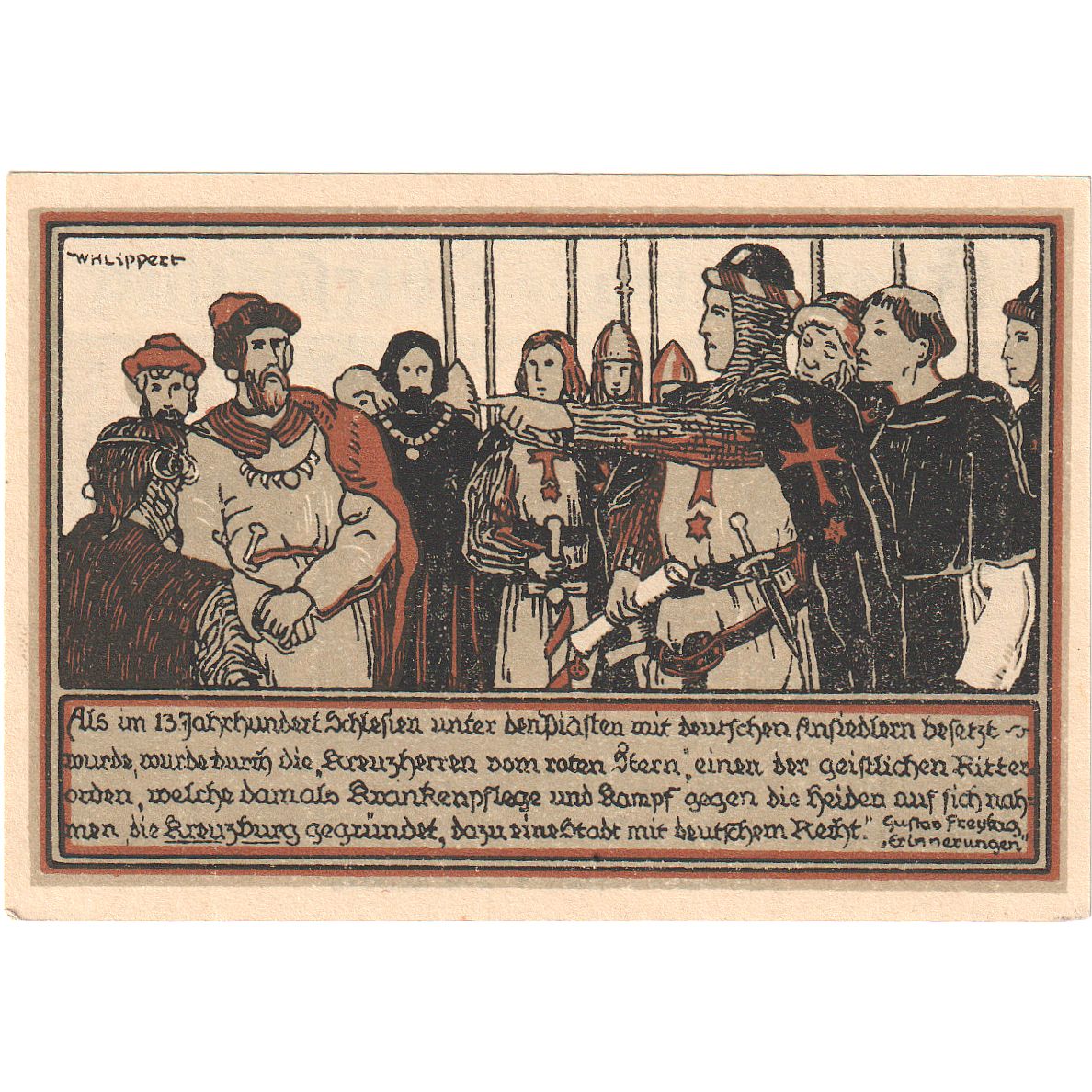 Geldschein, Deutschland, Kreuzburg, 1 Mark, personnage, 1921, UNZ-, Mehl:744.3b