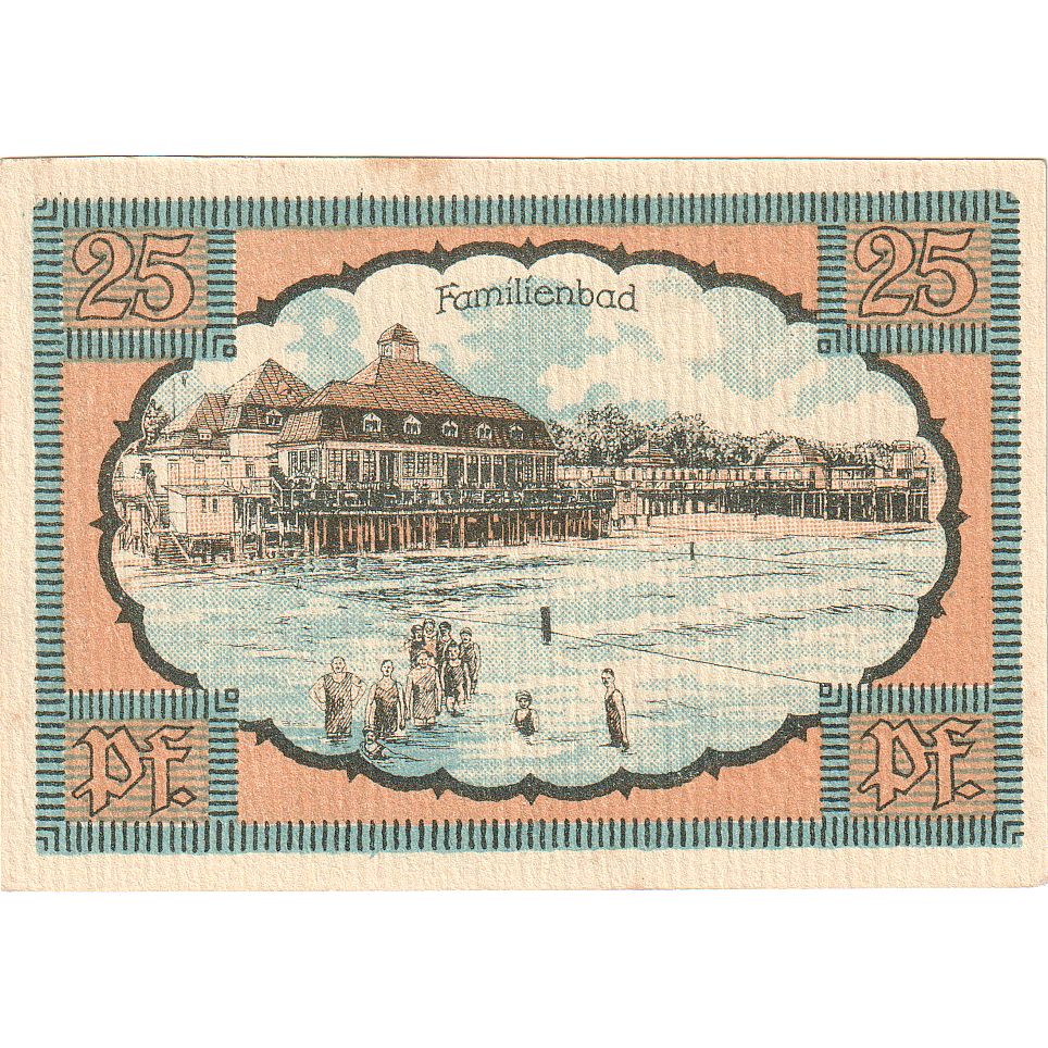 Banknot, Niemcy, Kolberg, 25 Pfennig, mer, 1921, 1921-09-01, UNC(63), Mehl:737.1