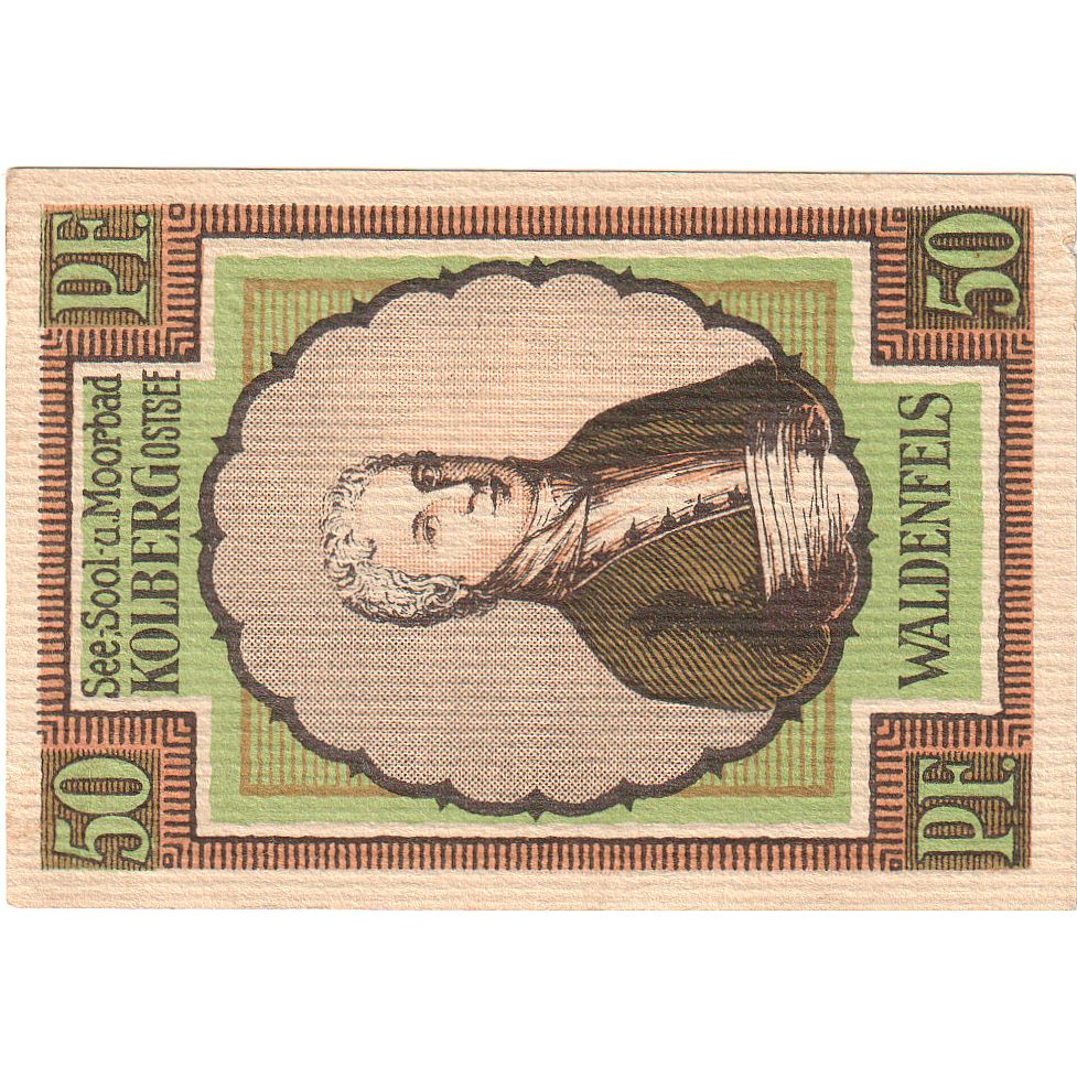 Geldschein, Deutschland, Kolberg, 50 Pfennig, personnage, 1921, 1921-09-01