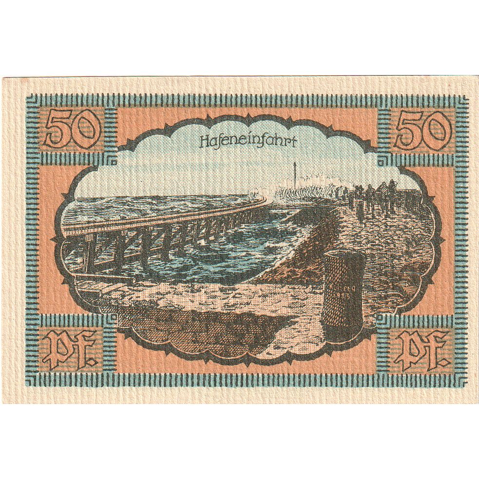 Banconote, Germania, Kolberg, 50 Pfennig, mer, 1921, 1921-09-01, SPL, Mehl:737.1