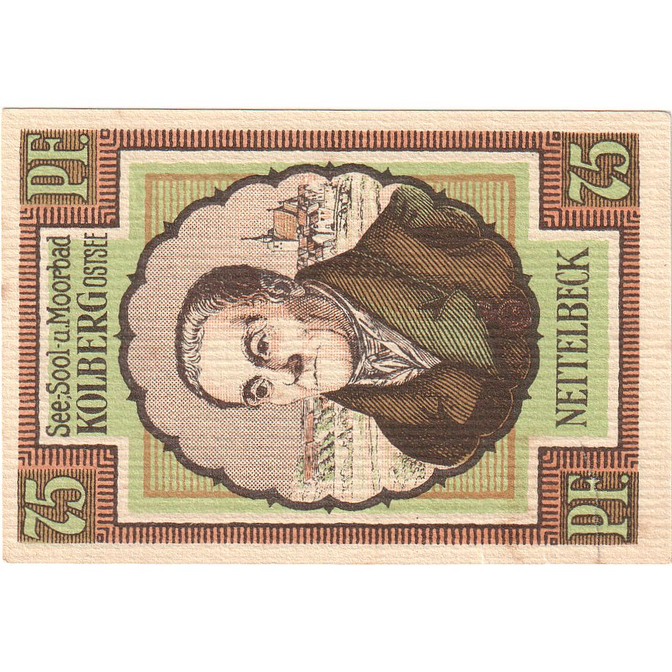 Banconote, Germania, Kolberg, 75 Pfennig, personnage, 1921, 1921-09-01, SPL