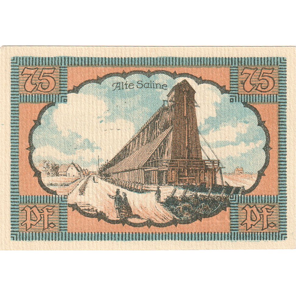 Banconote, Germania, Kolberg, 75 Pfennig, saline, 1921, 1921-09-01, SPL