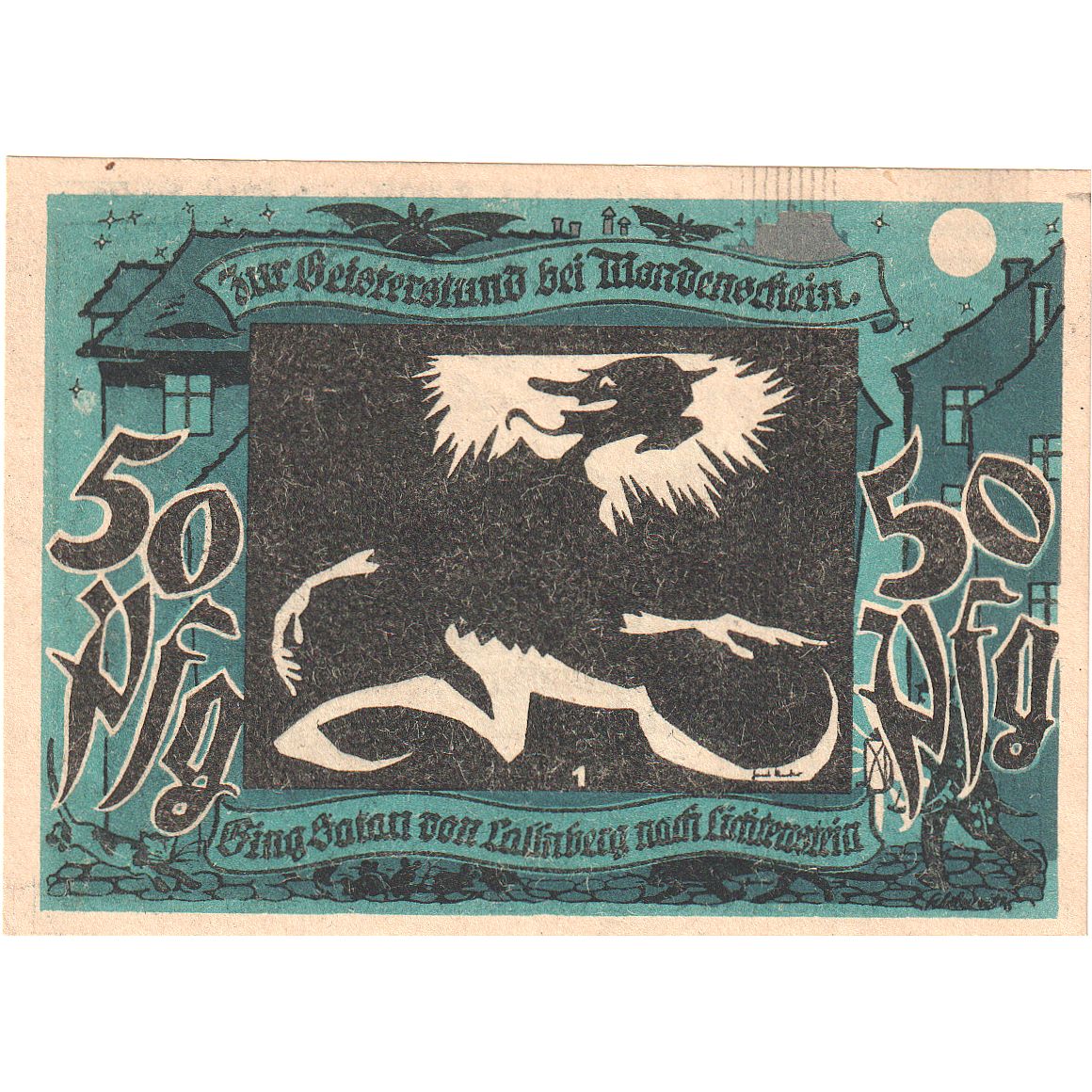 Banconote, Germania, Lichtenstein Callnberg, 50 Pfennig, personnage, 1921