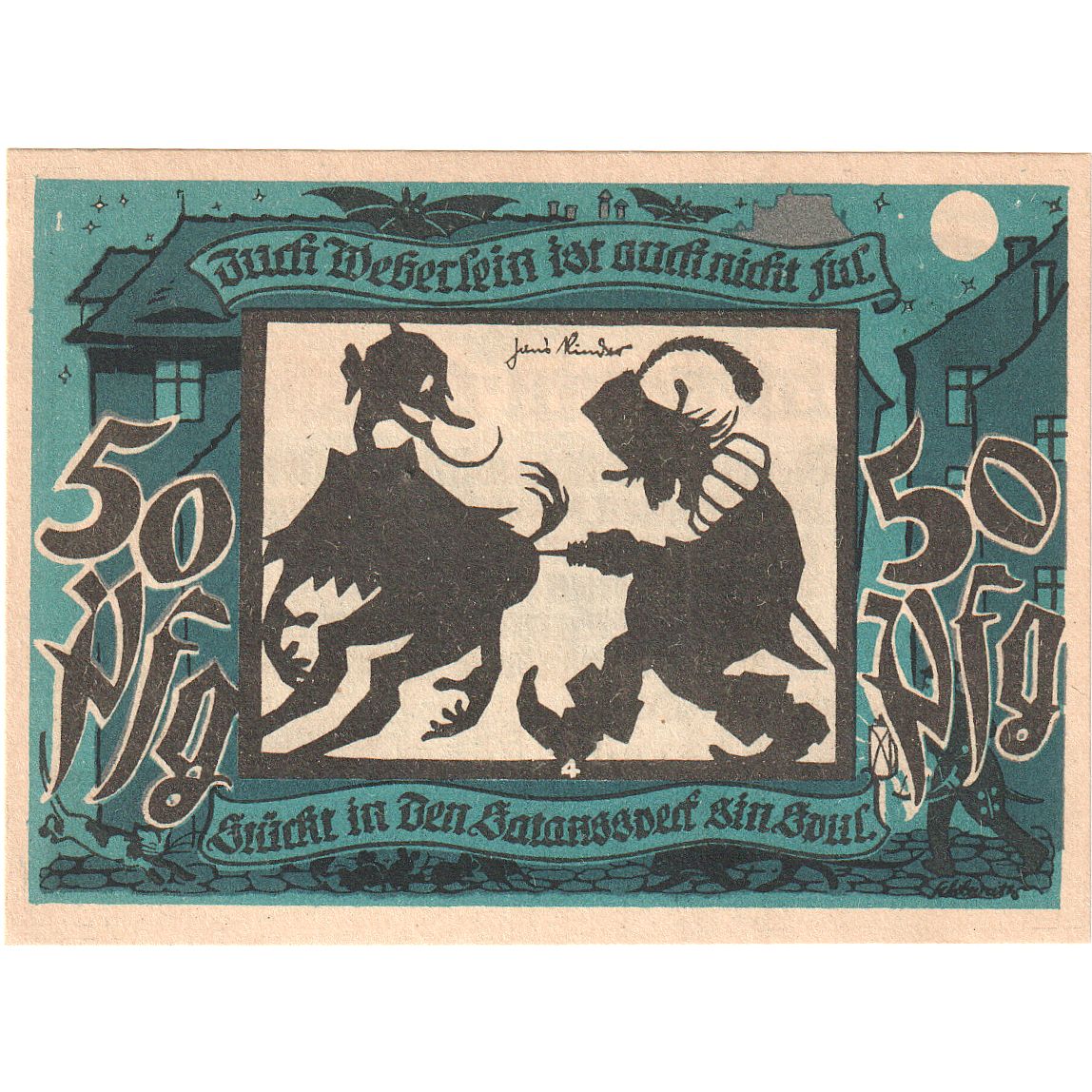 Banknote, Germany, Lichtenstein Callnberg, 50 Pfennig, personnage, 1921