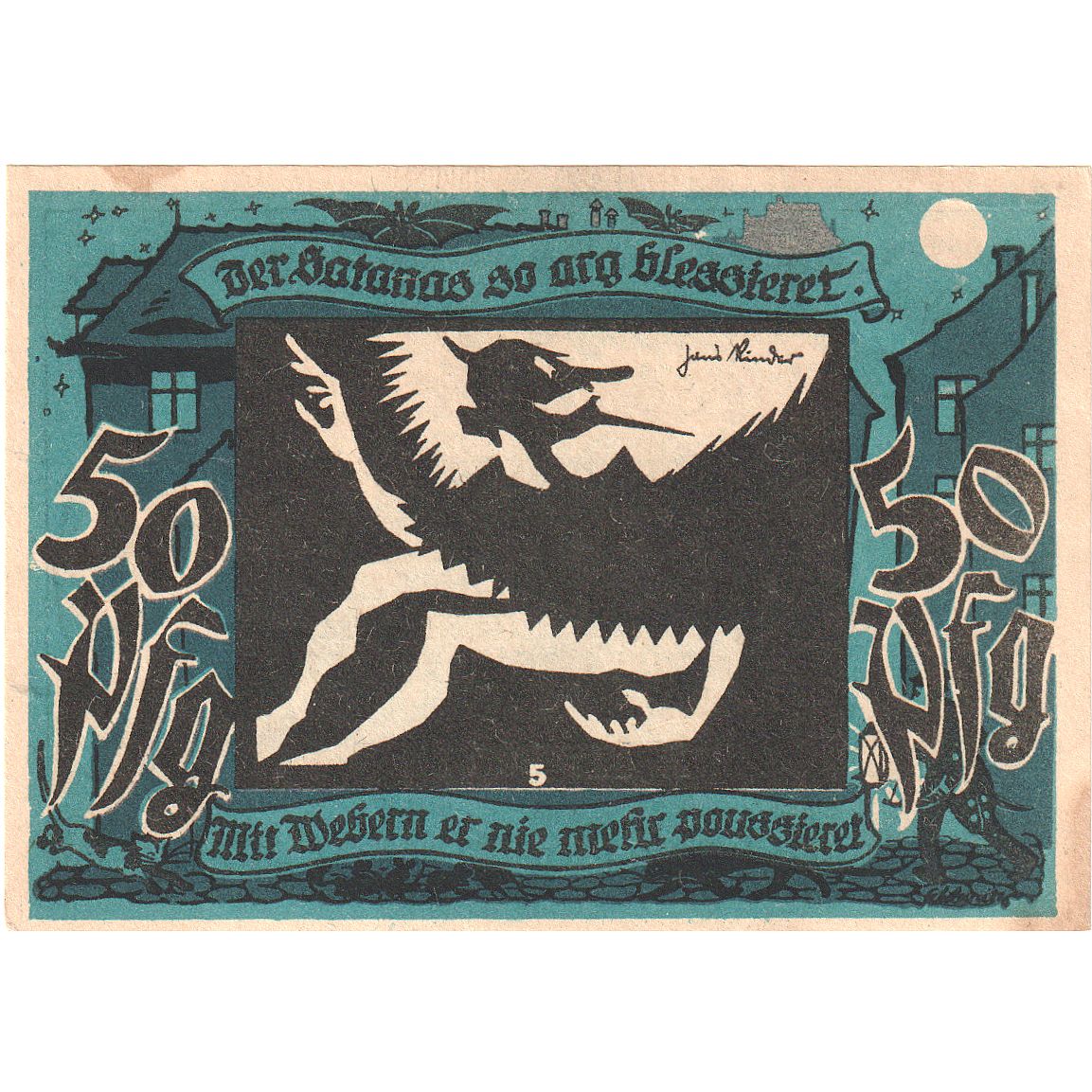 Banknote, Germany, Lichtenstein Callnberg, 50 Pfennig, personnage, 1921