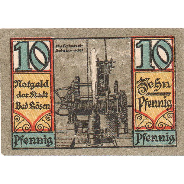 Banconote, Germania, Kösen, Bad, 10 Pfennig, ecusson 2, 1921, 1921-06-01, SPL