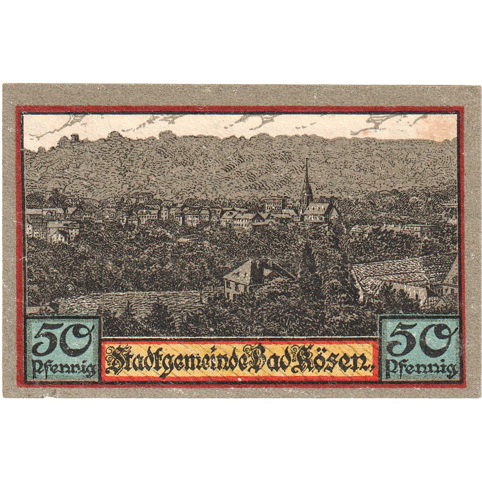 Banconote, Germania, Kösen, Bad, 50 Pfennig, Ecusson, 1921, 1921-06-01, SPL