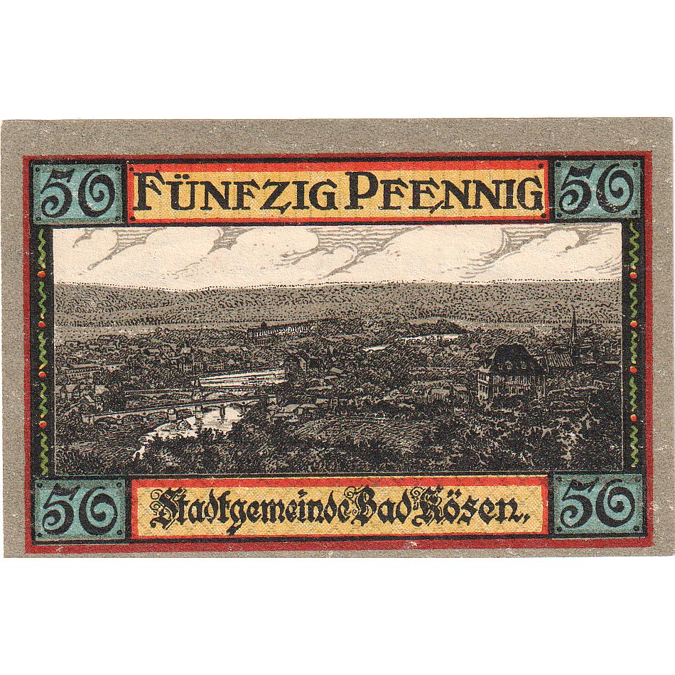 Banconote, Germania, Kösen, Bad, 50 Pfennig, ecusson 2, 1921, 1921-06-01, SPL
