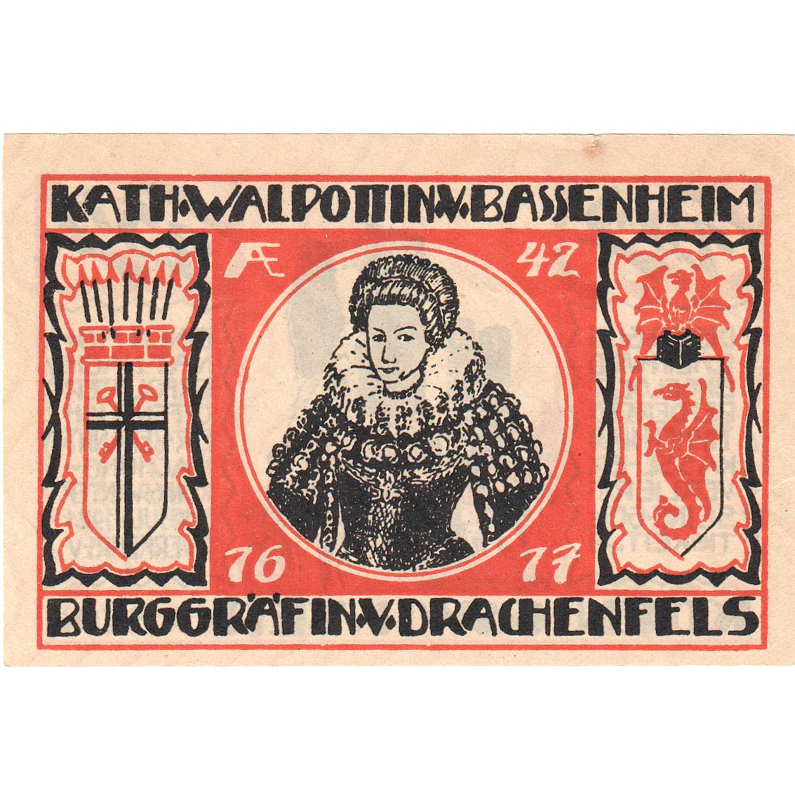 Geldschein, Deutschland, Koenigswinter, 25 Pfennig, ruine, 1921, 1921-07-15