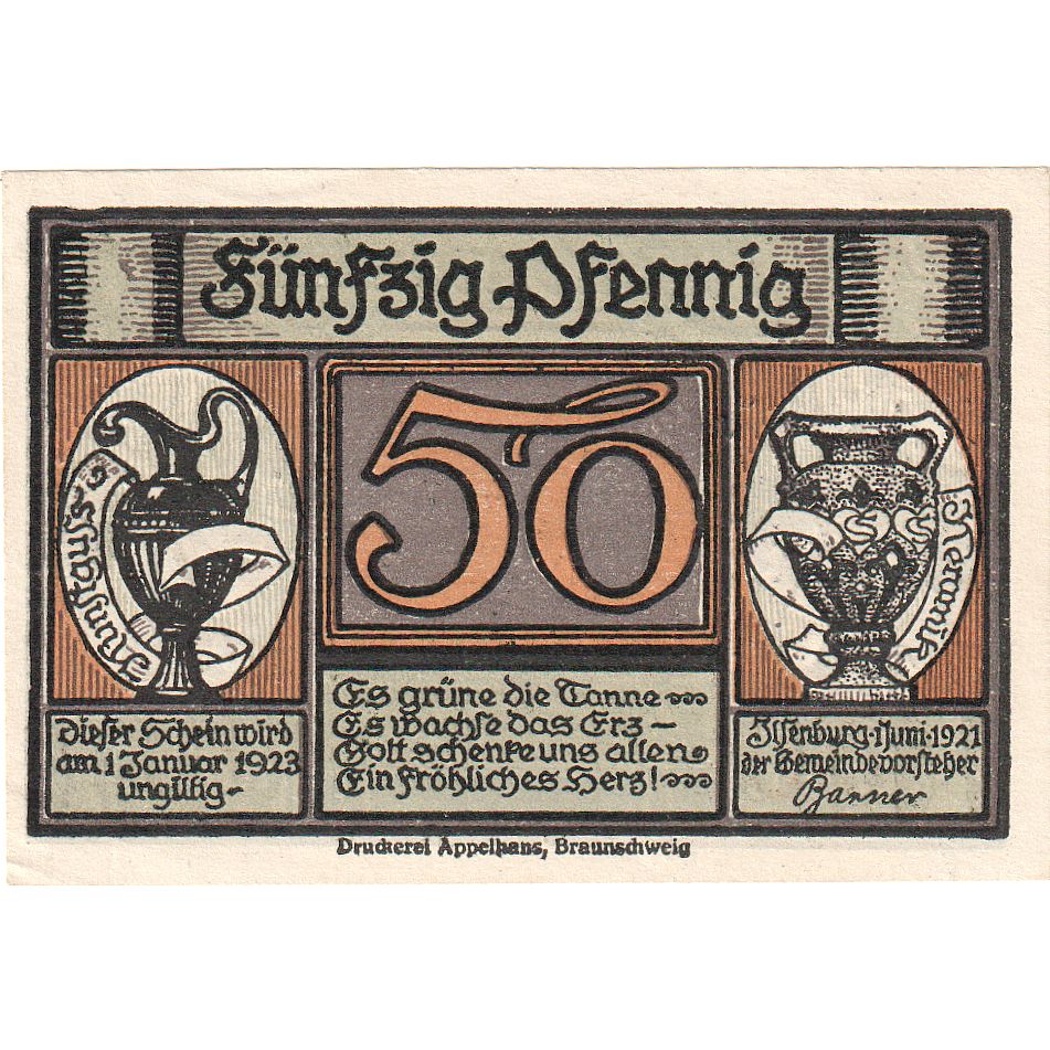 Banknot, Niemcy, Ilsenburg, 50 Pfennig, paysage, 1923, 1923-01-01, UNC(63)