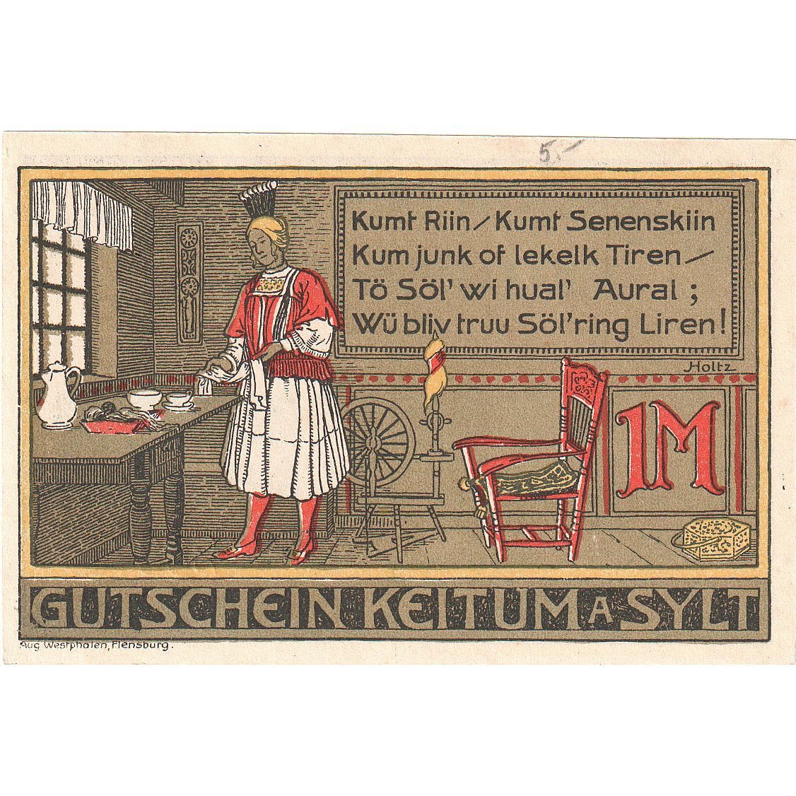 Banconote, Germania, Keitum, 1 Mark, personnage, 1920, 1920-04-15, SPL