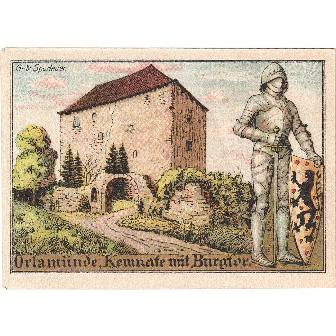 Banknot, Niemcy, Orlamunde Stadt, 50 Pfennig, Maison, 1921, 1921-09-02