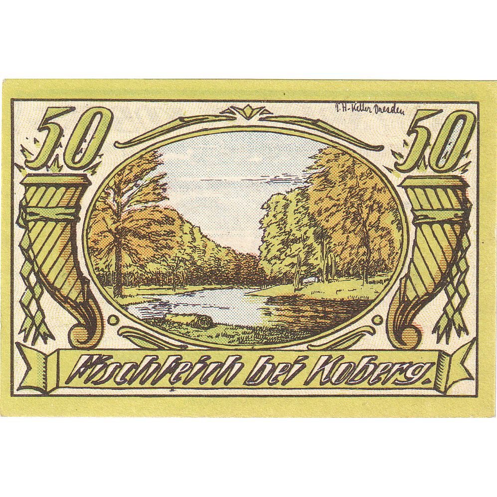 Banknot, Niemcy, Koberg, 50 Pfennig, paysage, O.D, UNC(65-70), Mehl:713.2a