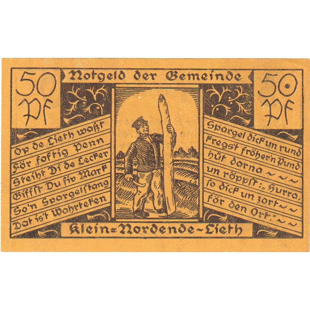 Banknot, Niemcy, Klein-Nordende-Lieth, 50 Pfennig, personnage, 1921, 1921-12-31