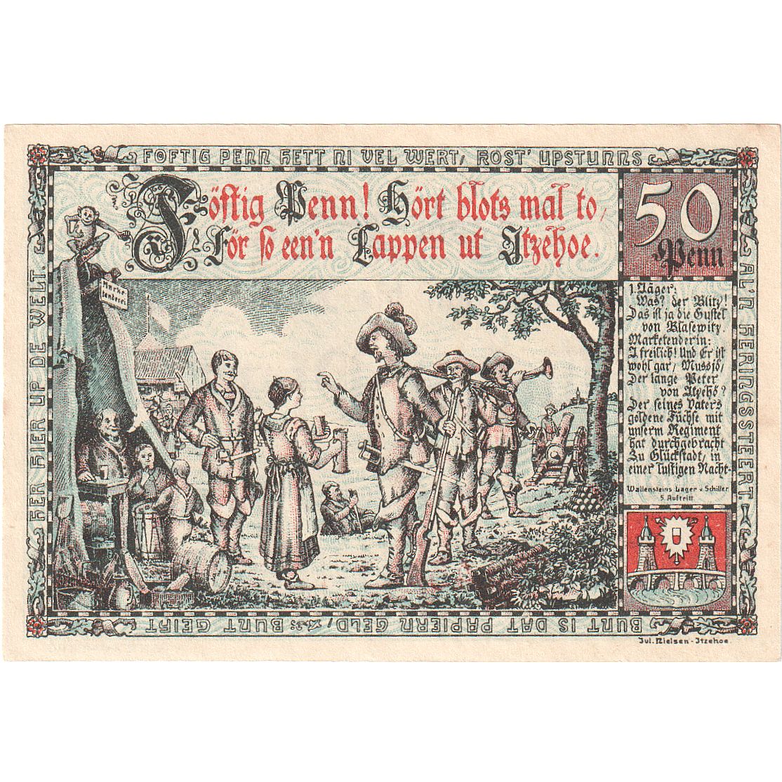 Geldschein, Deutschland, Itzehoe, 50 Pfennig, personnage, 1920, 1920-08-02