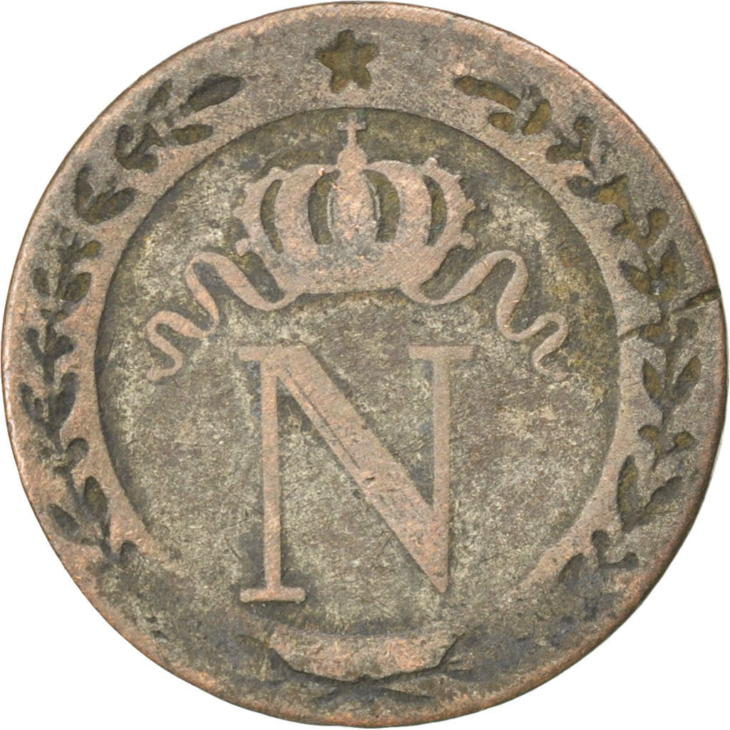 France, 10 Centimes, Napoléon I, 1808, Paris, Billon, VF(20-25), Gadoury:190