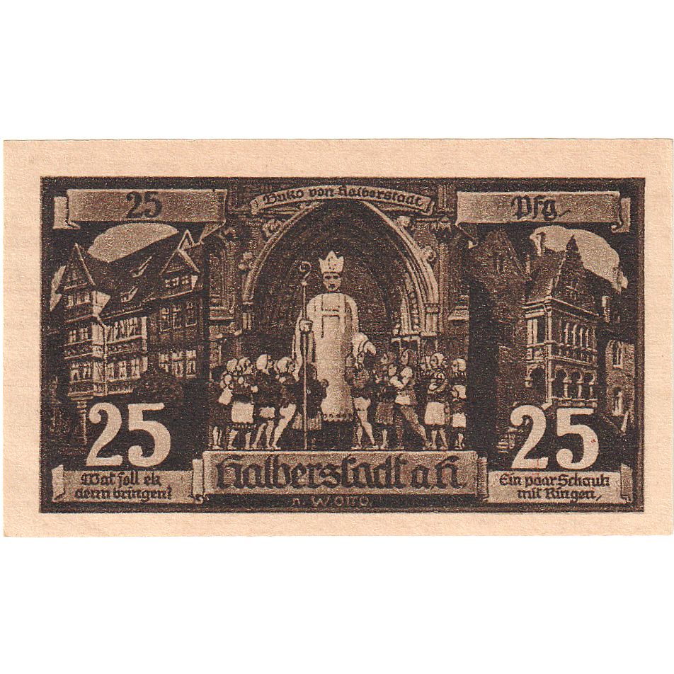 Geldschein, Deutschland, Halberstadt, 25 Pfennig, personnage, 1921, 1921-04-27