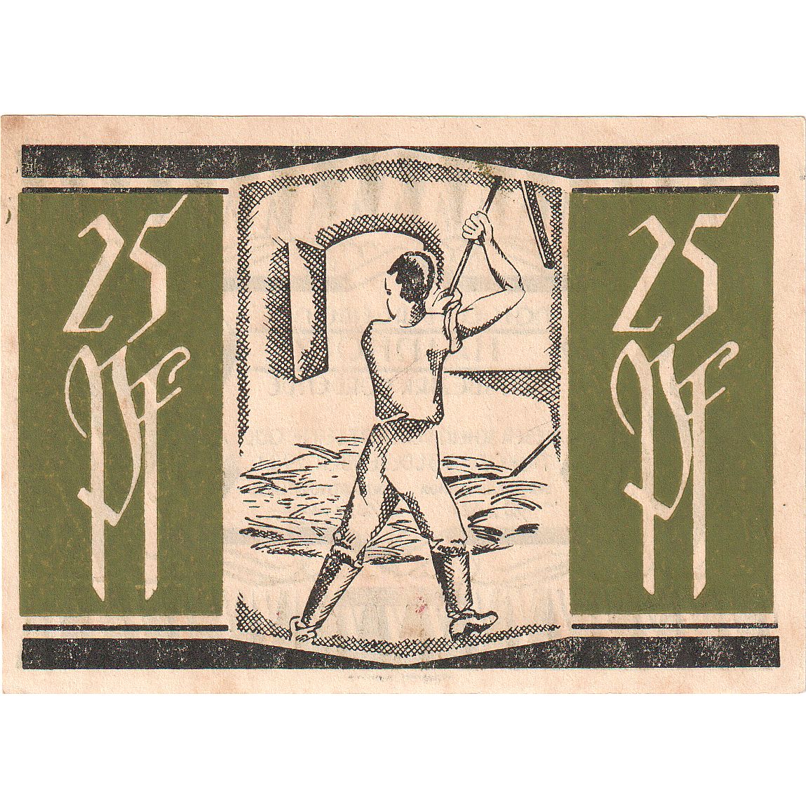 Geldschein, Deutschland, Hainholz, 25 Pfennig, personnage, O.D, UNZ, Mehl:502.1a