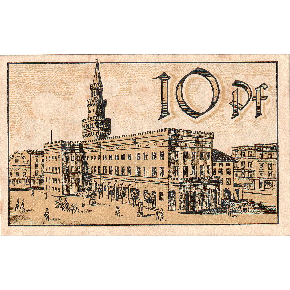 Geldschein, Deutschland, OPPELN, 10 Pfennig, place, UNZ-, Mehl:O22.5c