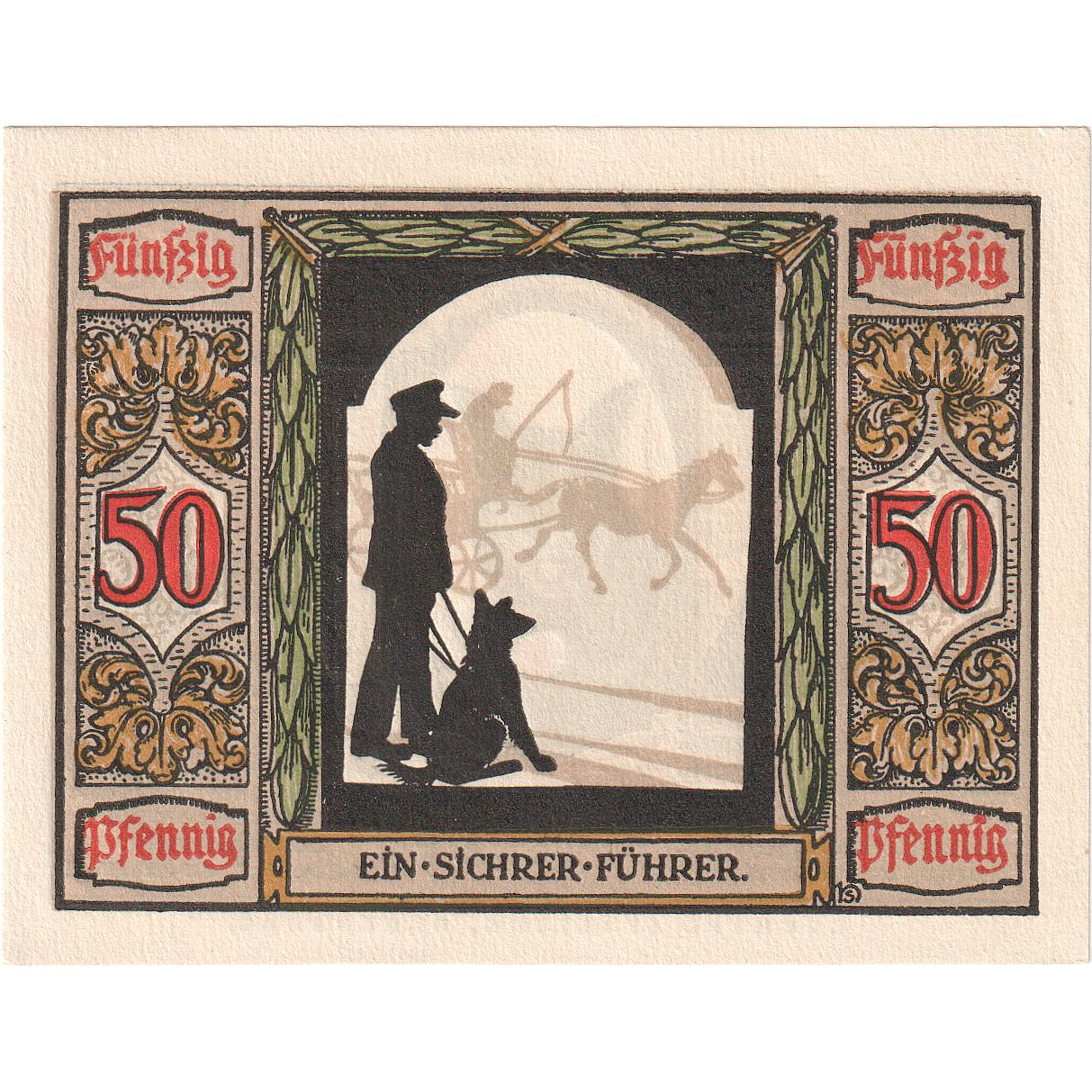 Geldschein, Deutschland, Oldenburg, 50 Pfennig, personnage, 1921, UNZ-