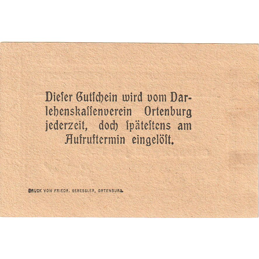 Banknote, Germany, Ortenburg, 25 Pfennig, texte 1, 1919, 1919-06-15, UNC(63)