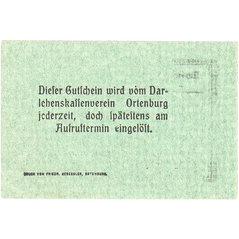 Geldschein, Deutschland, Ortenburg, 25 Pfennig, Texte 4, 1919, 1919-06-15, UNZ-
