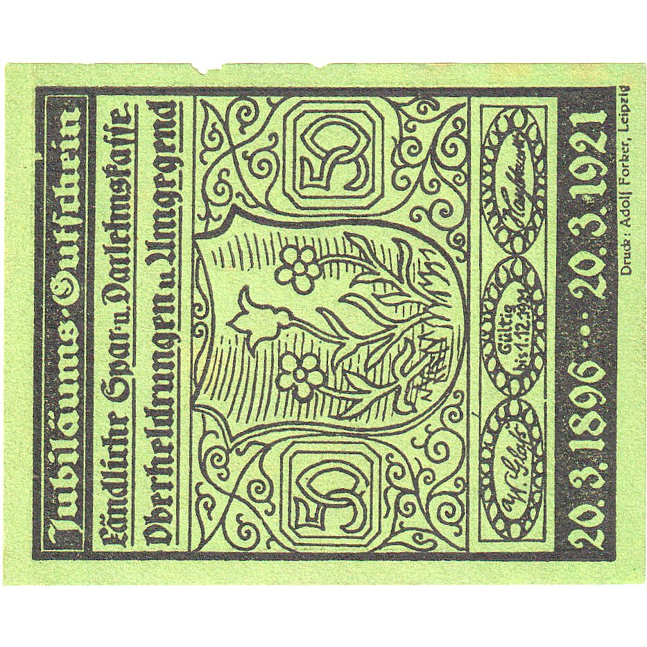Alemanha, Oberheldrungen, 50 Pfennig, 1921-03-20, AU(55-58)