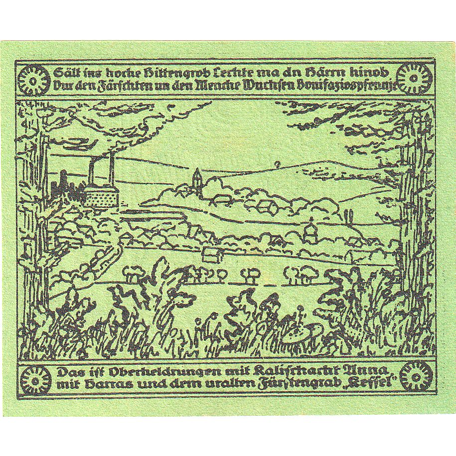 Geldschein, Deutschland, Oberheldrungen, 50 Pfennig, paysage, 1921, 1921-03-20