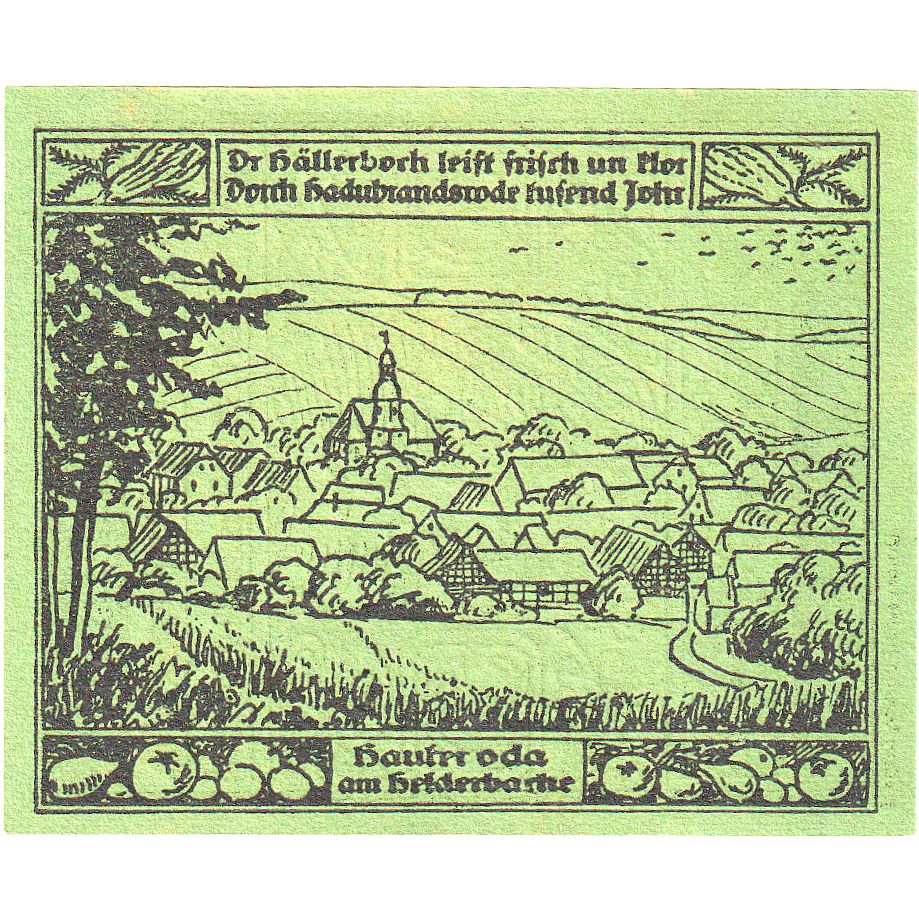 Geldschein, Deutschland, Oberheldrungen, 50 Pfennig, paysage 1, 1921