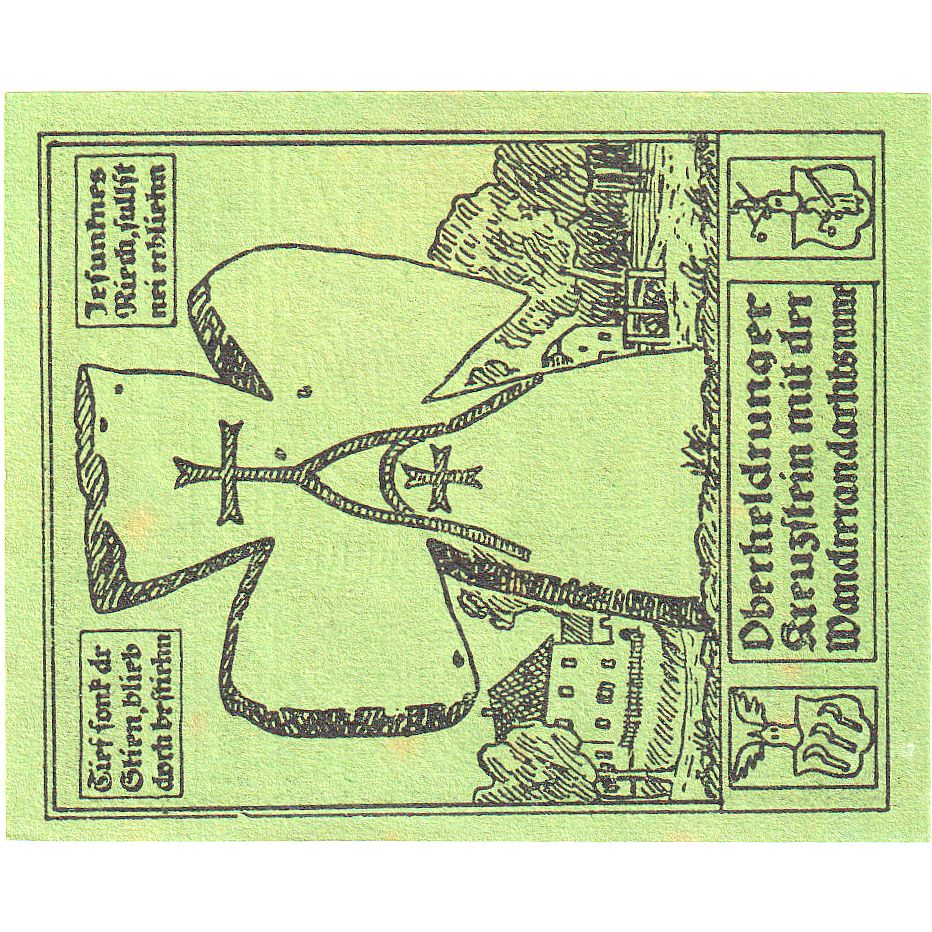 Geldschein, Deutschland, Oberheldrungen, 50 Pfennig, croix, 1921, 1921-03-20