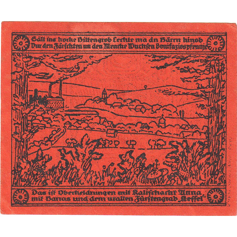 Geldschein, Deutschland, Oberheldrungen, 50 Pfennig, paysage, 1921, 1921-03-20
