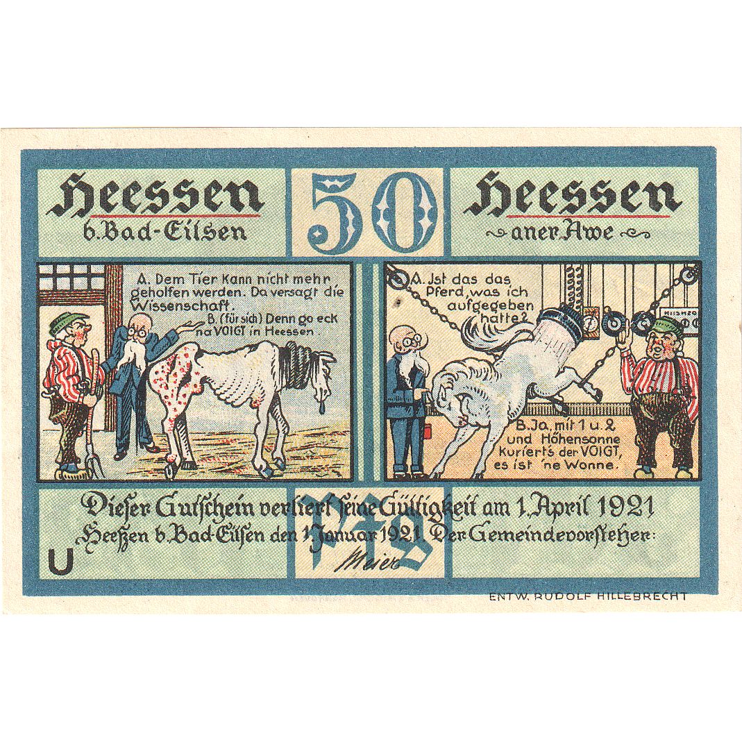 Deutschland, Heessen An Der Rue, 50 Pfennig, 1921-04-01, UNZ