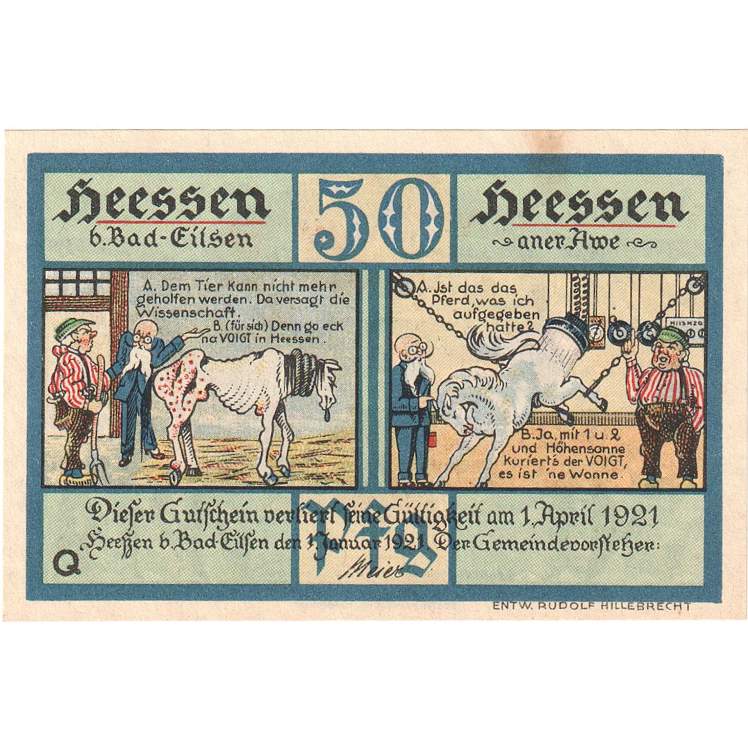 Deutschland, Heessen An Der Rue, 50 Pfennig, 1921-04-01, UNZ
