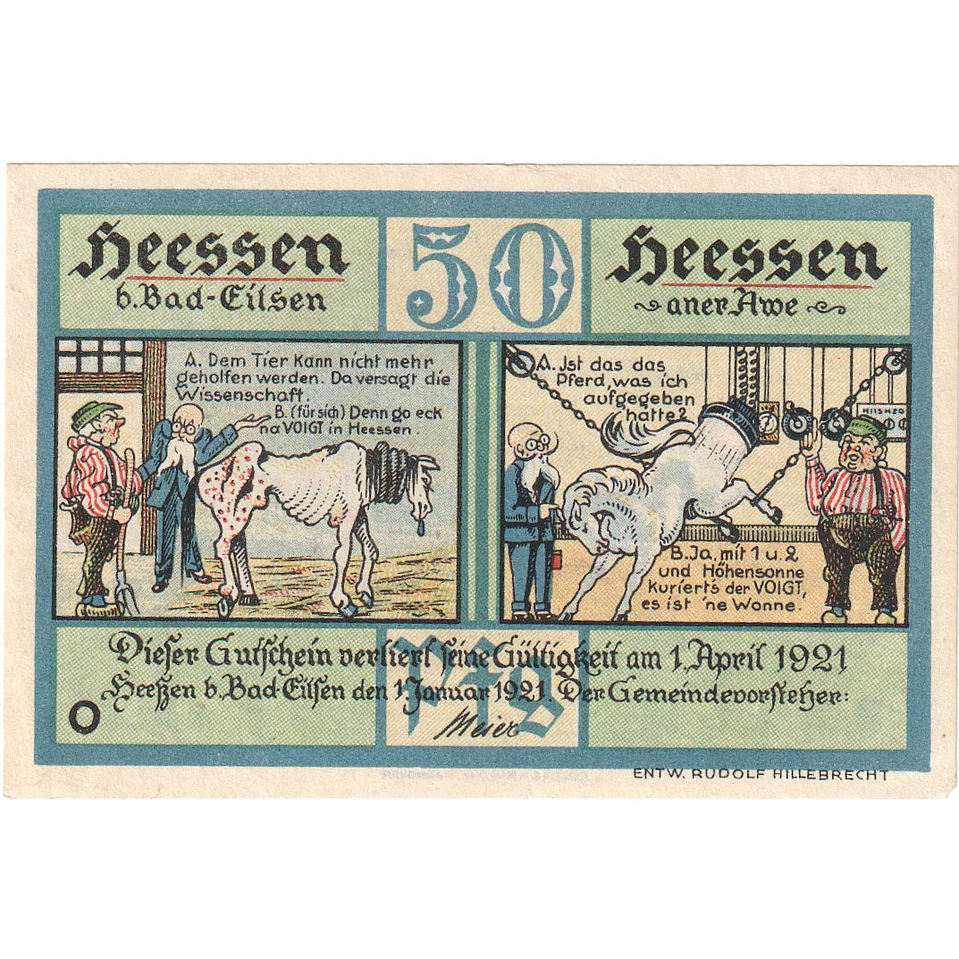 Deutschland, Heessen An Der Rue, 50 Pfennig, 1921-04-01, UNZ