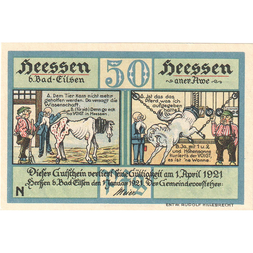 Deutschland, Heessen An Der Rue, 50 Pfennig, 1921-04-01, UNZ