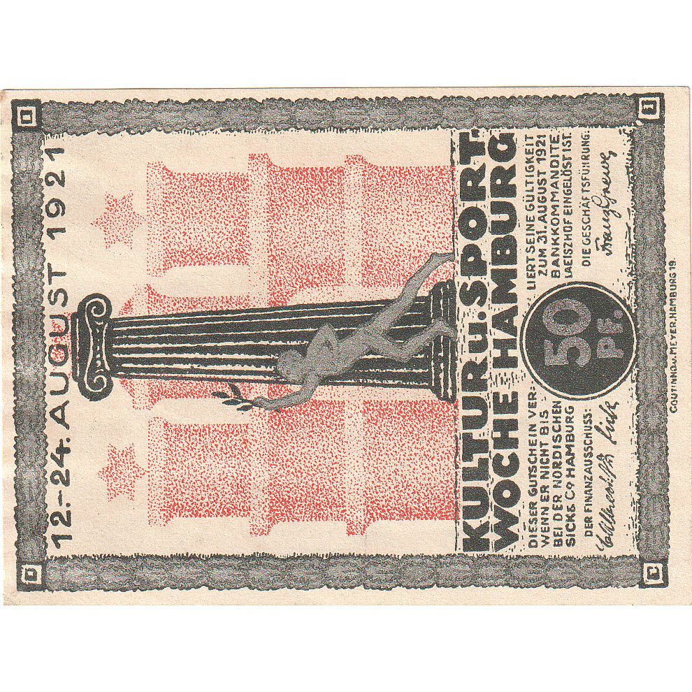 Deutschland, Hamburg, 50 Pfennig, 1921-08-12, UNZ